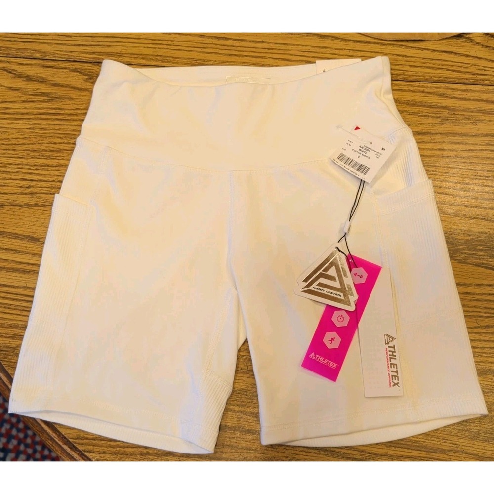 NWT Athletex Running Bike Shorts Womens Training Tummy Control 7" Size Small